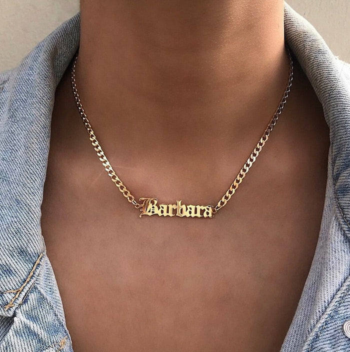 Personalized Name Necklace with a fairy For Women Men Gold Silver Chain Lovers - NATASHAHS