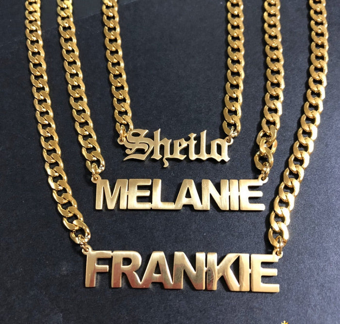 Personalized Single Traditional Custom English style Name Necklace for Man & Woman - NATASHAHS