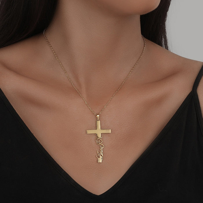 Personalized Two Names Necklace with a underlined heart For Women Men Gold Silver Chain Lovers - NATASHAHS