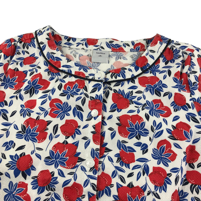 Petit Bateau 5-6 years white with red floral blouse