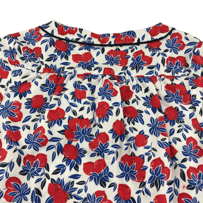 Petit Bateau 5-6 years white with red floral blouse