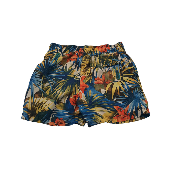 Platypus 10-11 years yellow blue floral swim trunks