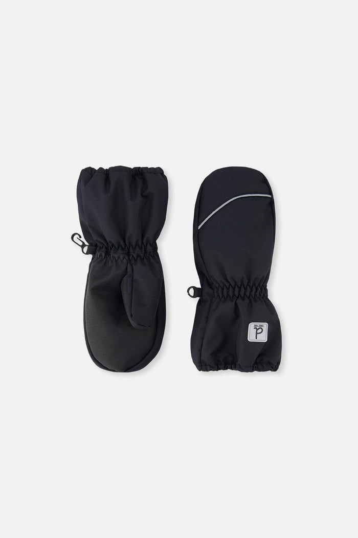 Deux par Deux Play winter mittens in black, front view