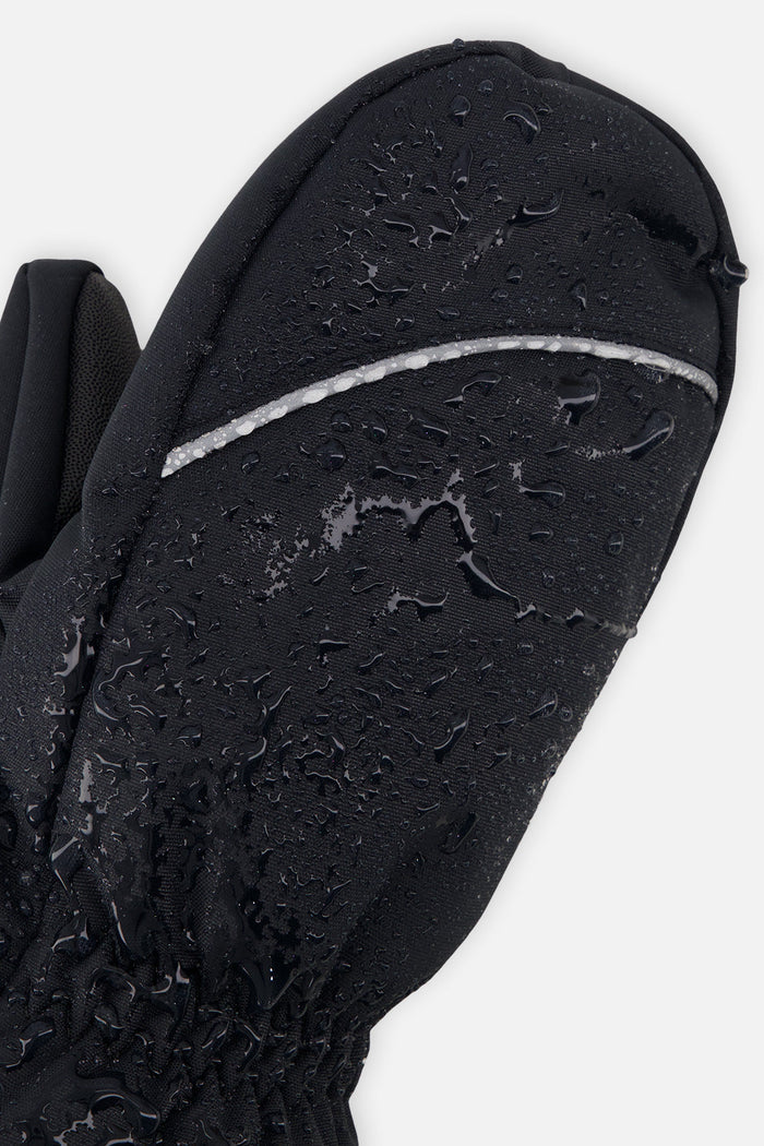 Deux par Deux Play winter mittens in black, back view