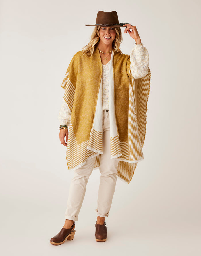 Playa Reversible Poncho: Wood - FINAL SALE