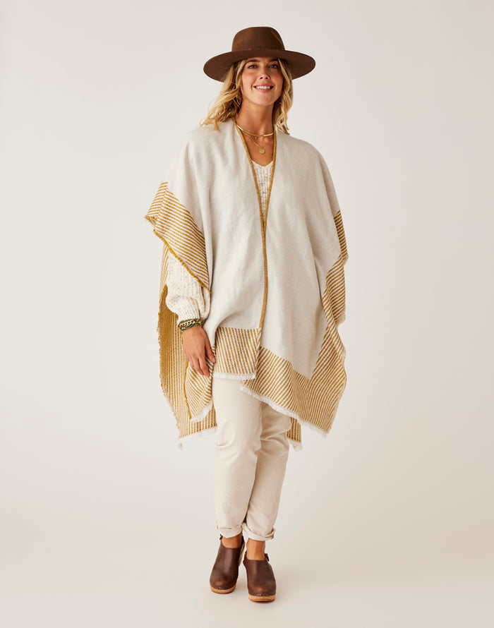 Playa Reversible Poncho: Wood - FINAL SALE