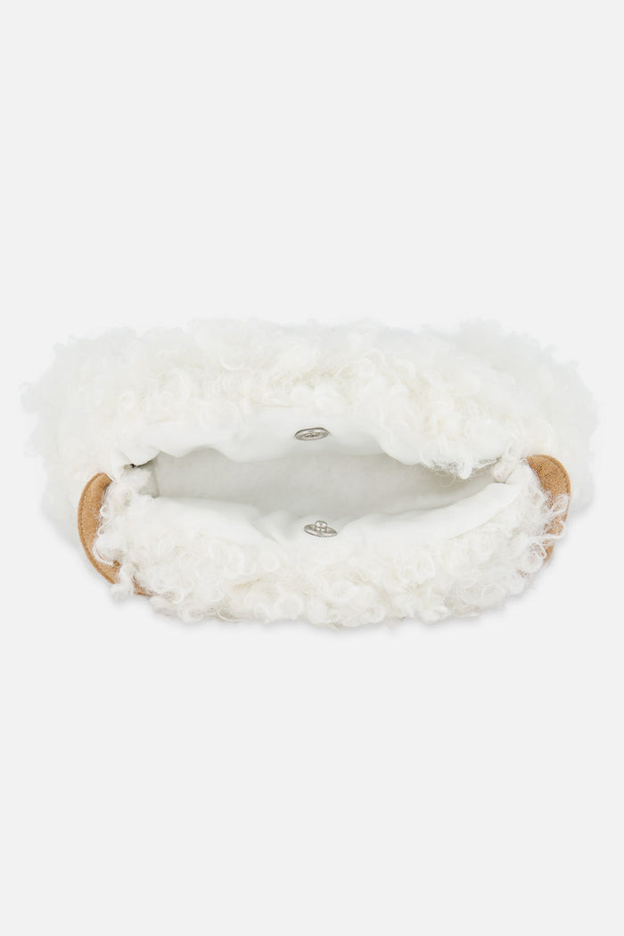 Deux par Deux off-white plush poodle crossbody bag, alternate view
