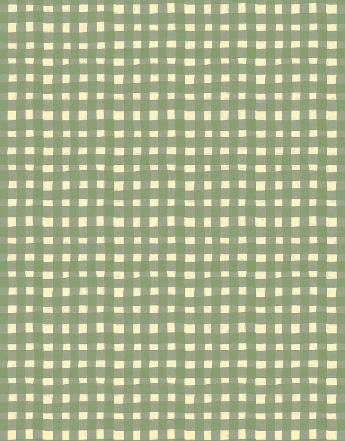 Pram in wood and wicker Elliot “Gingham green”