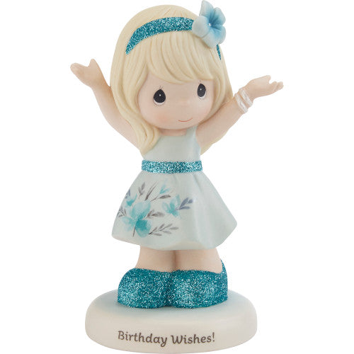 Precious Moments - Birthday Wishes Teal Glitter Girl Figurine 216003
