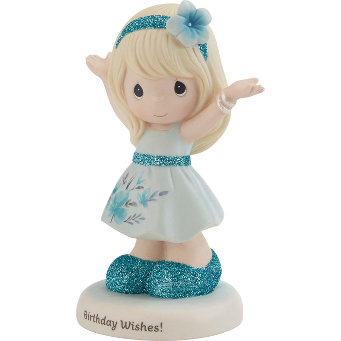 Precious Moments - Birthday Wishes Teal Glitter Girl Figurine 216003
