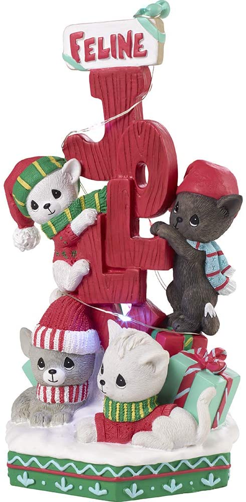 Precious Moments - Feline Jolly LED Musical Cat Figurine 201109
