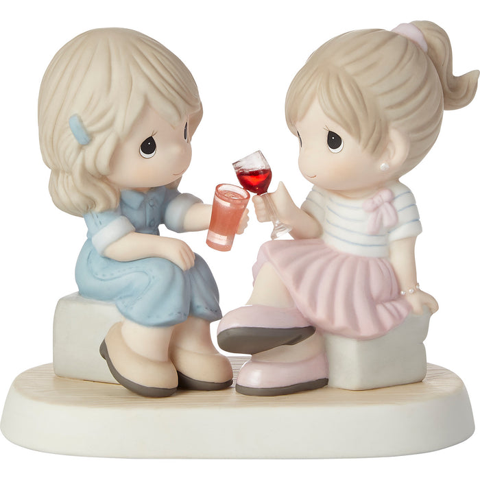 Precious Moments - Here's To A Lifetime of Friendship Red Wine Sisters Porcelain Figurine 202014