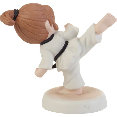 Precious Moments - Kick Like A Girl Martial Art Karate Black Belt Porcelain Figurine 202013