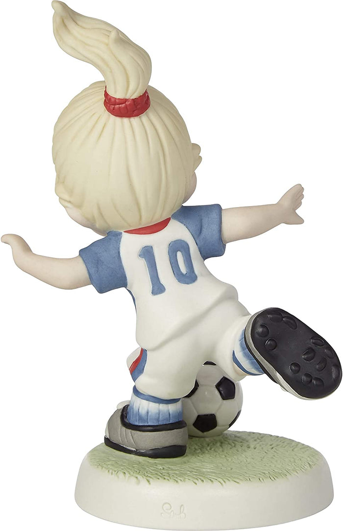 Precious Moments - Set Your Goals High Girl Playing Soccer Pocelain Figurine 202012