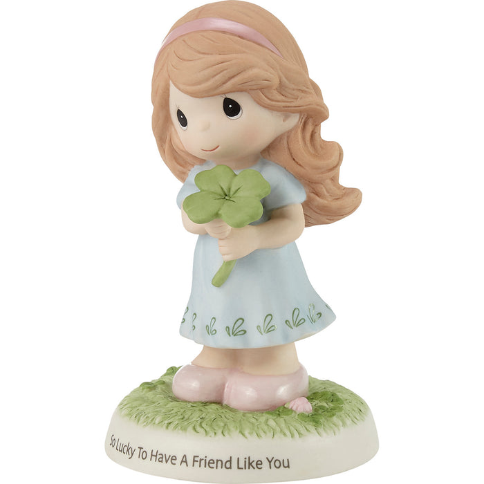 Precious Moments - So Lucky To Have A Friend Like You Irish Shamrock Clover Porcelain Figurine 213007