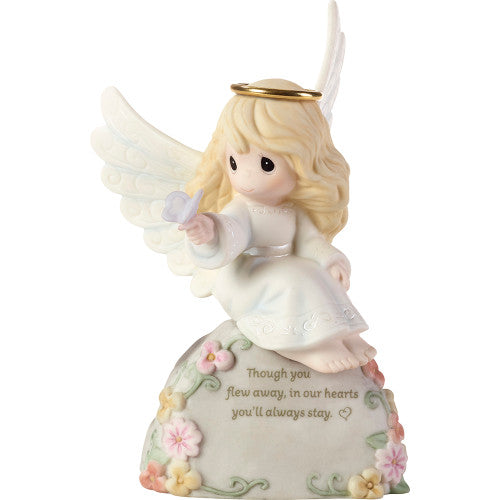 Precious Moments - Though You Flew Away In Our Hears You'll Always Stay Memorial Angel Porcelain Figurine 192003
