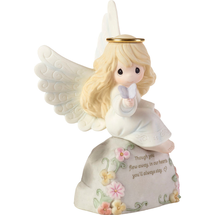 Precious Moments - Though You Flew Away In Our Hears You'll Always Stay Memorial Angel Porcelain Figurine 192003