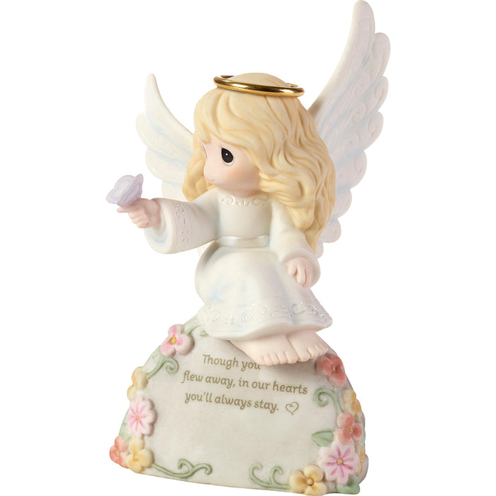 Precious Moments - Though You Flew Away In Our Hears You'll Always Stay Memorial Angel Porcelain Figurine 192003