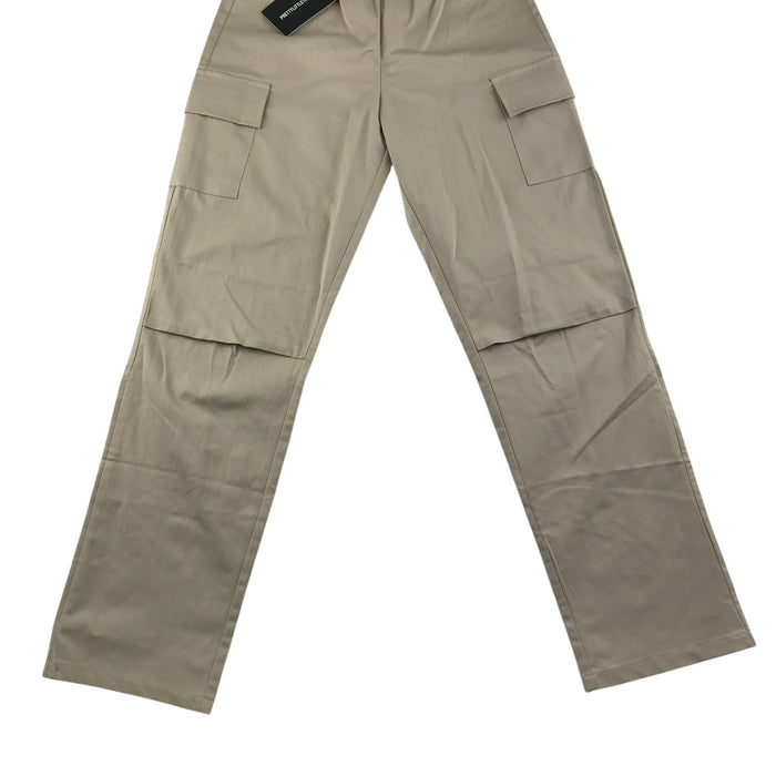 Pretty Little Thing womens UK 8 beige cargo trouser