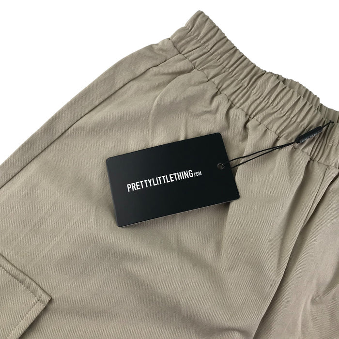 Pretty Little Thing womens UK 8 beige cargo trouser