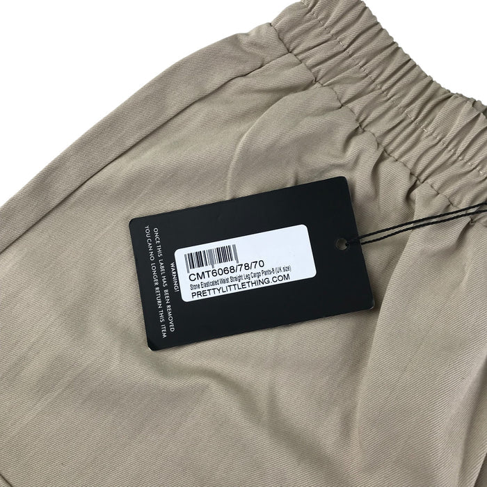Pretty Little Thing womens UK 8 beige cargo trouser