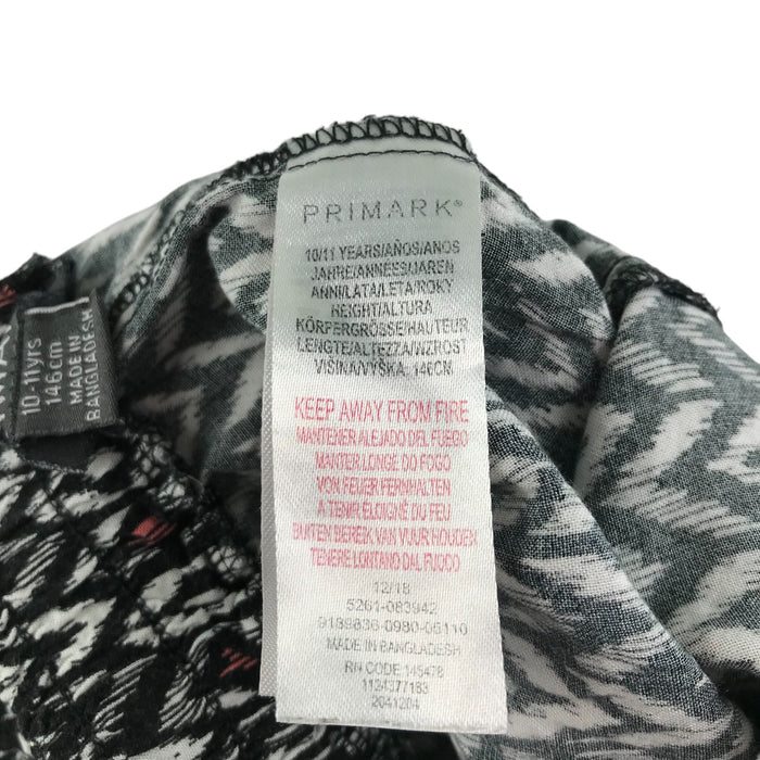 Primark 10-11 black and white print shorts
