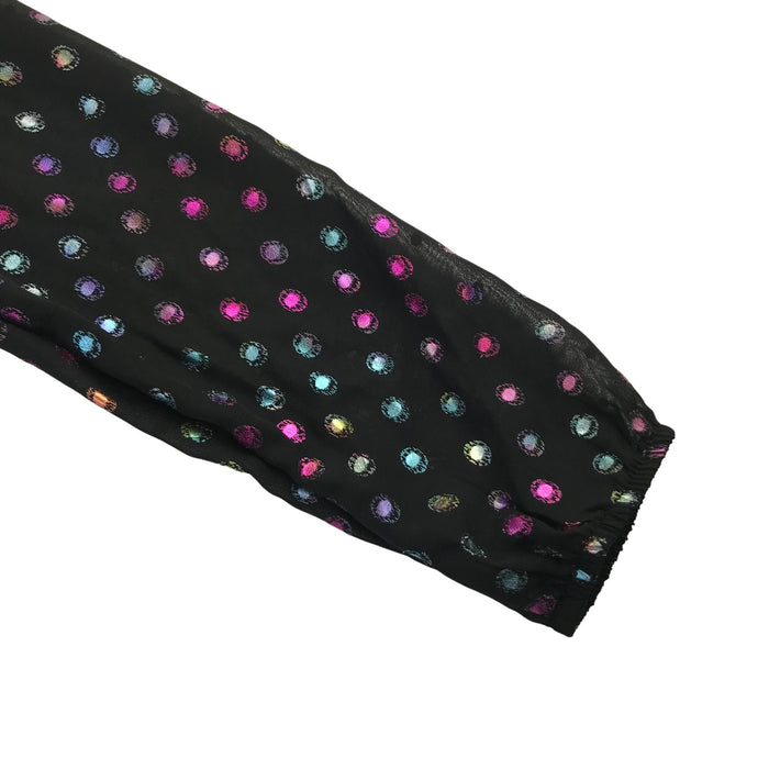 Primark 10-11 years black multi-colour spotted peplum blouse