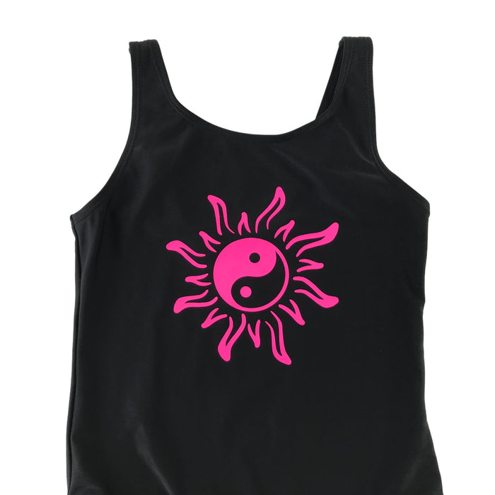 Primark 10-11 years black pink yin yang swimsuit