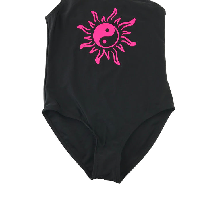 Primark 10-11 years black pink yin yang swimsuit