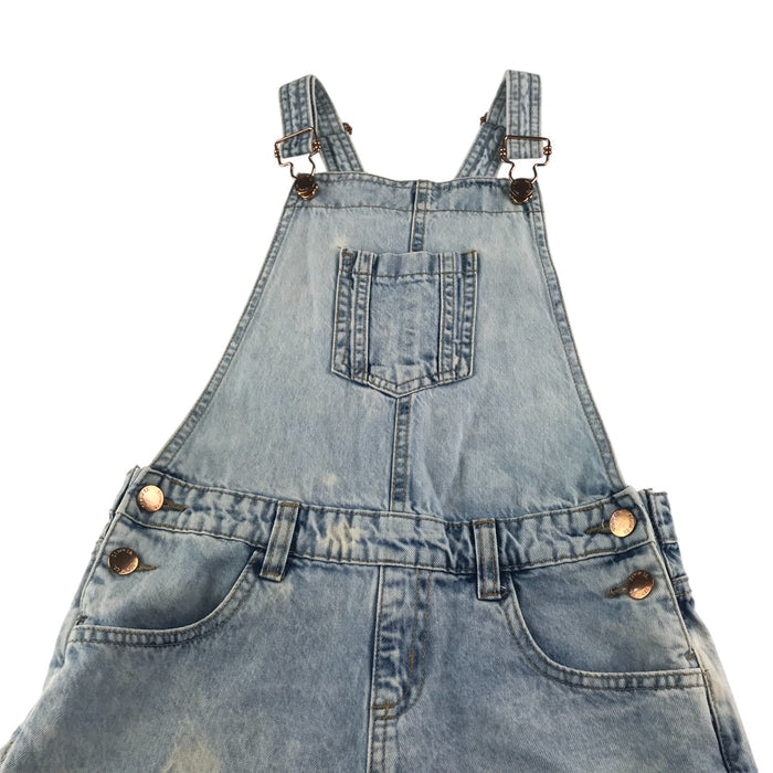 Primark 10-11 years blue washed denim dungaree shorts