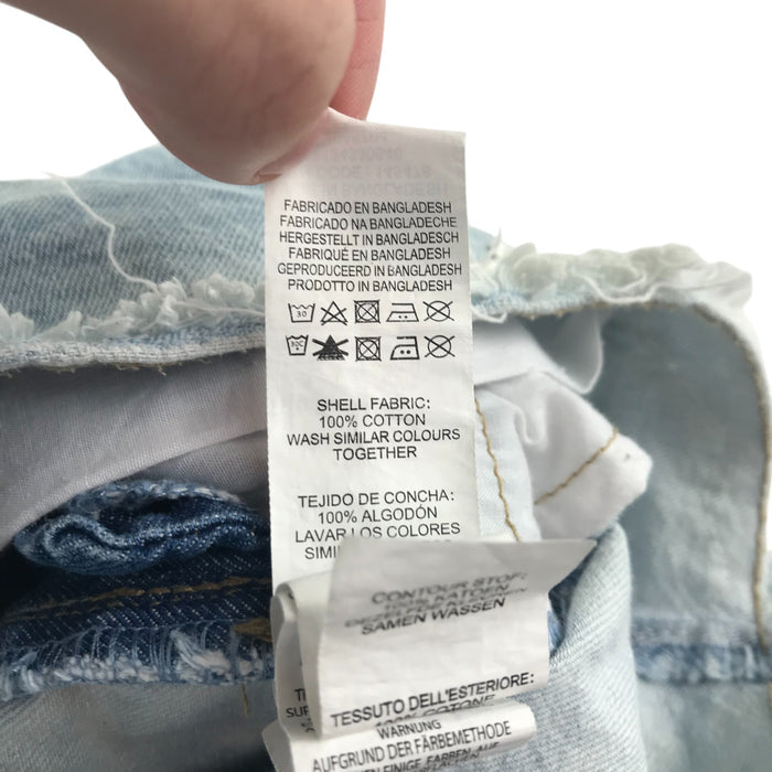 Primark 10-11 years blue washed denim dungaree shorts
