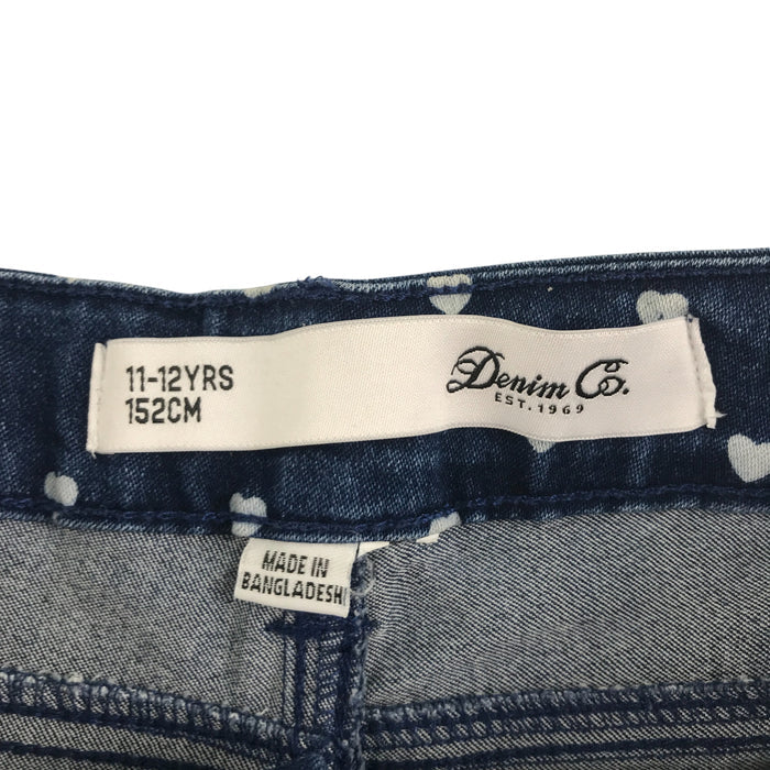 Primark 11-12 years navy denim with love hearts shorts