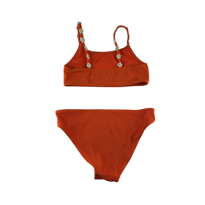 Primark 11-12 years orange daisy 2-piece set swimsuit