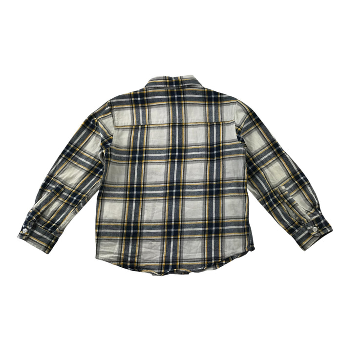 Primark 4-5 years white and yellow checked cotton shirt