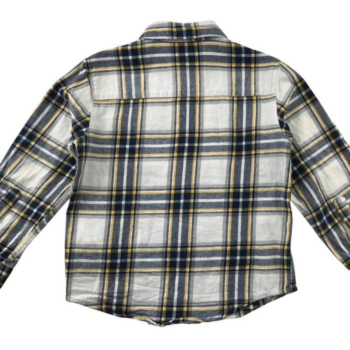 Primark 4-5 years white and yellow checked cotton shirt