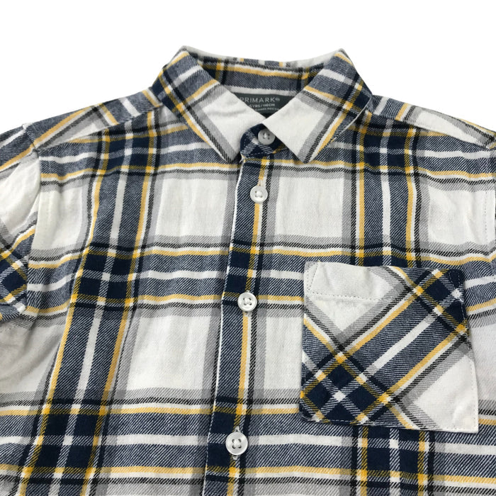 Primark 4-5 years white and yellow checked cotton shirt