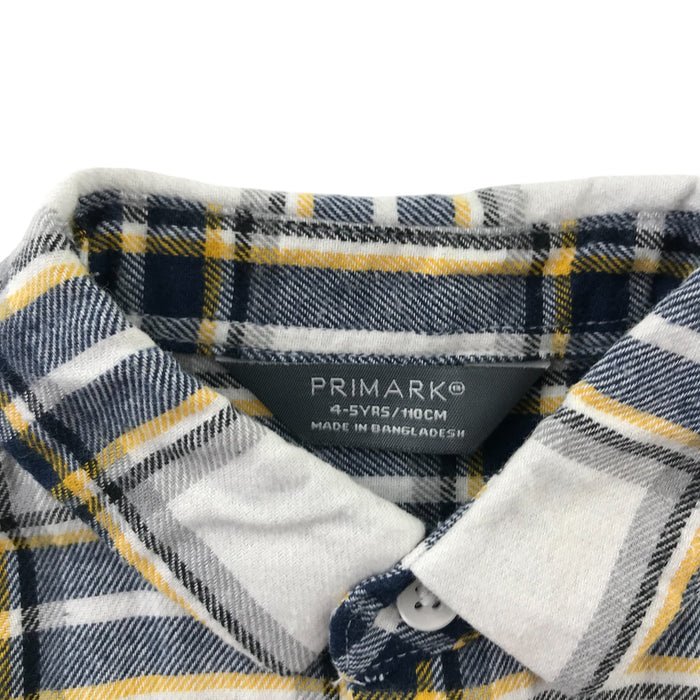 Primark 4-5 years white and yellow checked cotton shirt