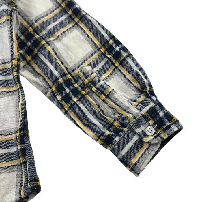 Primark 4-5 years white and yellow checked cotton shirt