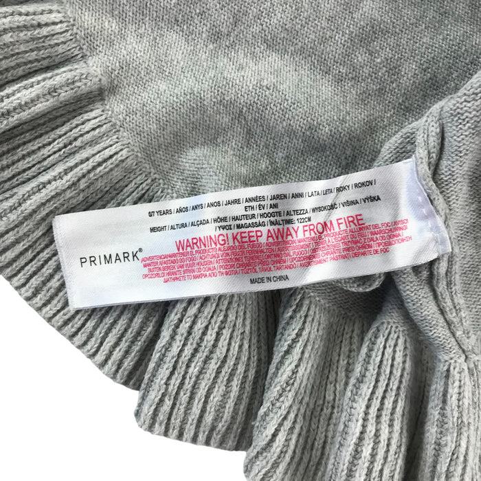 Primark 6-7 years grey with sequin unicorn cotton jumper