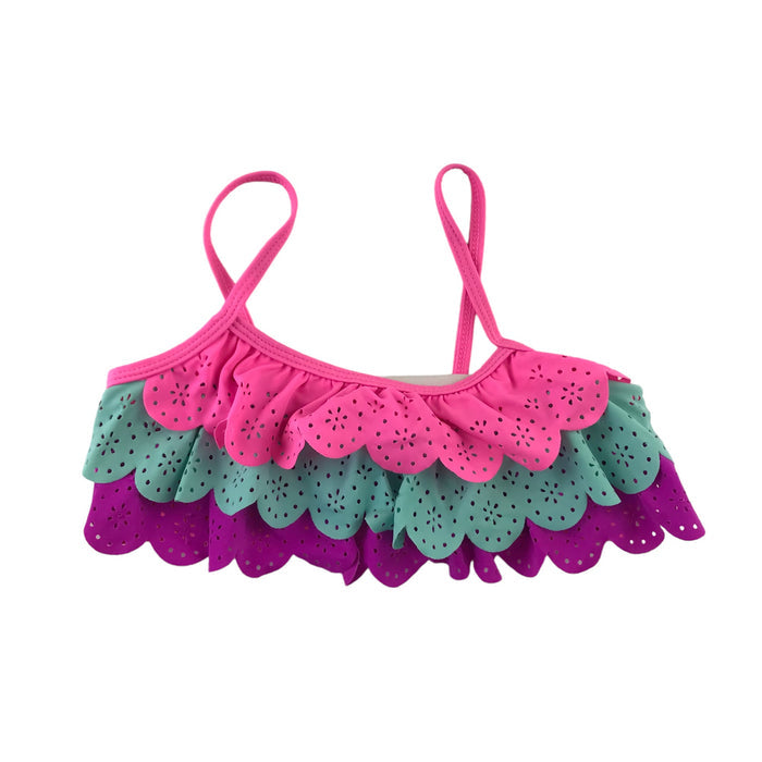 Primark 6-7 years pink purple frilled two piece swimsuit
