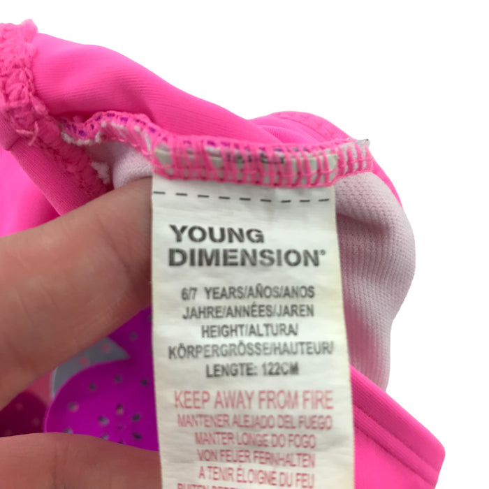Primark 6-7 years pink purple frilled two piece swimsuit
