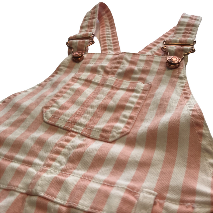 Primark 6-7 years white stripy shorts dungaree