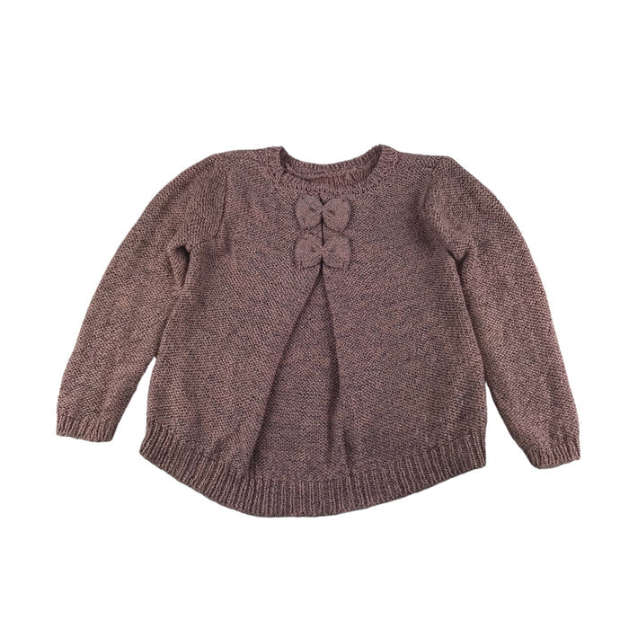 Primark 6 year pink sparkle bow tie jumper