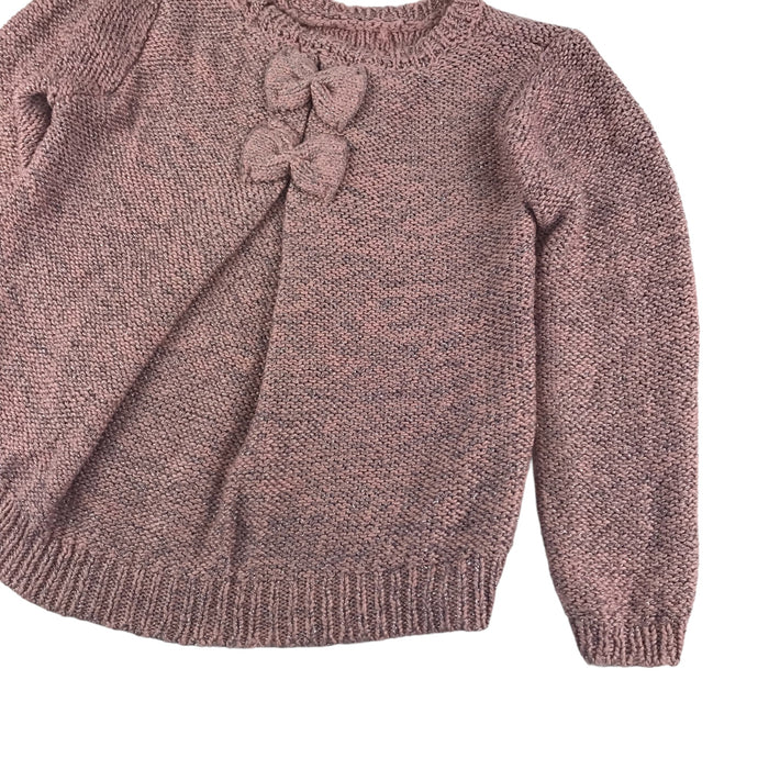 Primark 6 year pink sparkle bow tie jumper