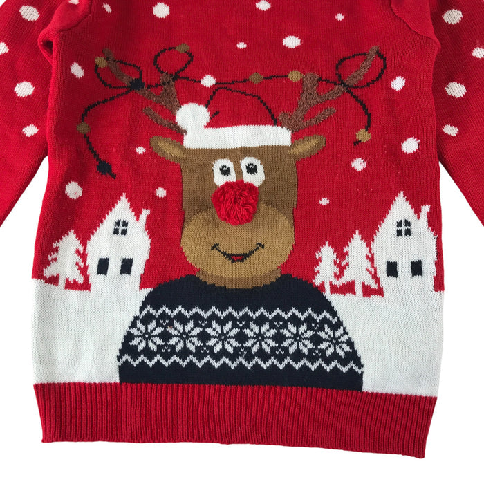 Primark festive jumper 11-12 years red Rudolph