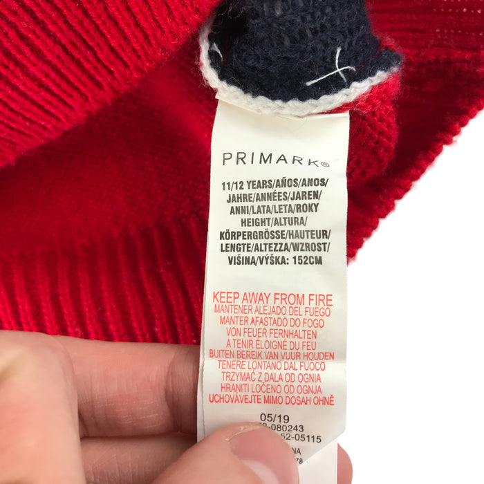 Primark festive jumper 11-12 years red Rudolph
