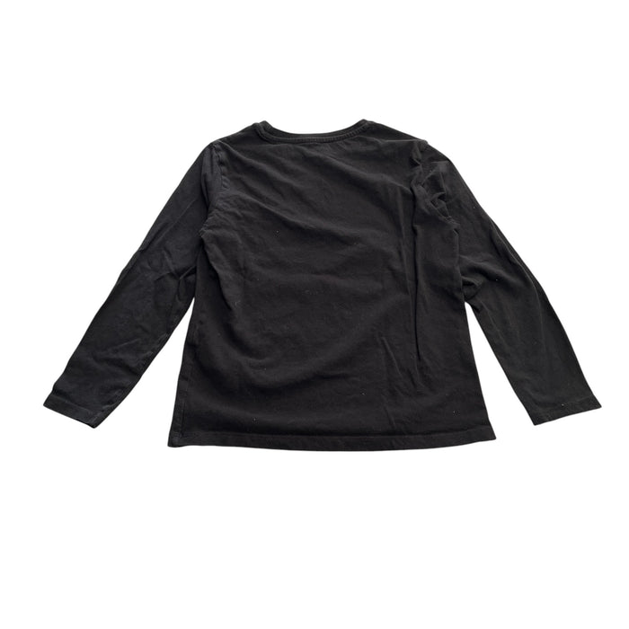 Primark festive t-shirt 7-8 years black long sleeve football Santa cotton