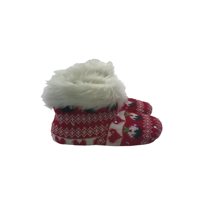 Primark size UK 13 (jr) red Christmas slippers