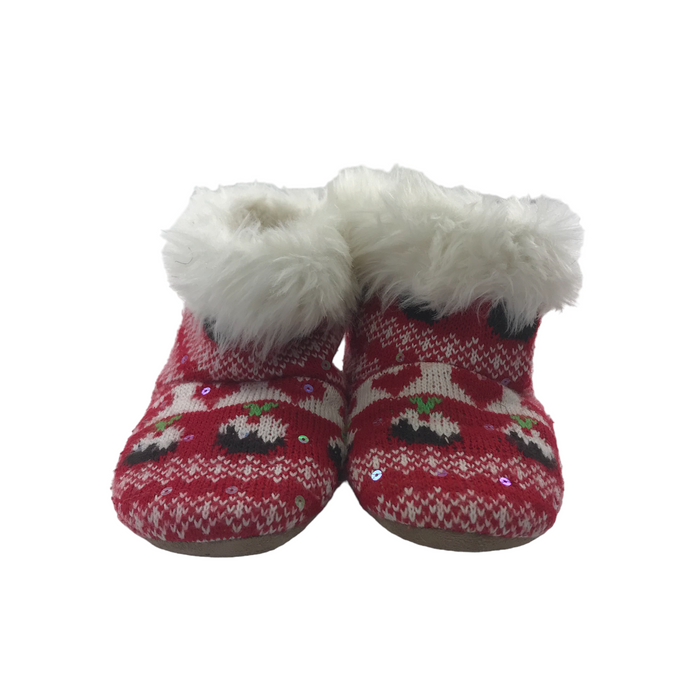 Primark size UK 13 (jr) red Christmas slippers