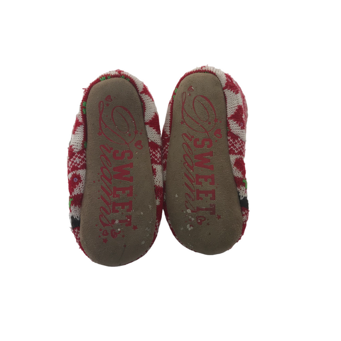 Primark size UK 13 (jr) red Christmas slippers